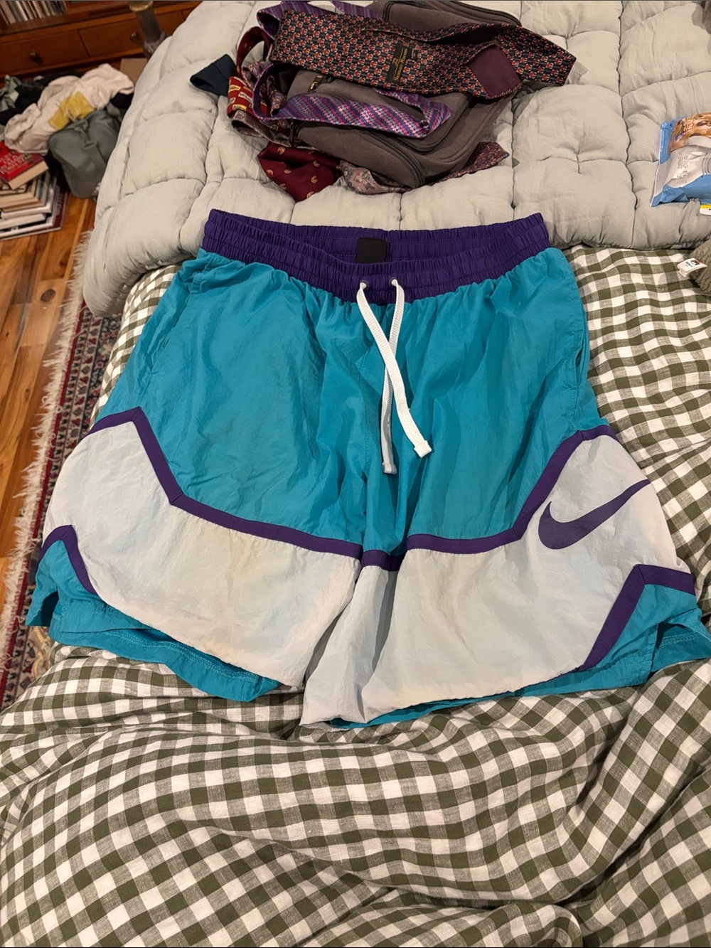 Nike Teal & Purple Retro Track Shorts
